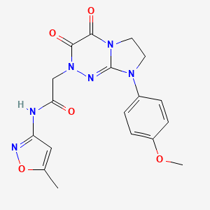 molecular formula C18H18N6O5 B2436769 2-(8-(4-methoxyphenyl)-3,4-dioxo-3,4,7,8-tetrahydroimidazo[2,1-c][1,2,4]triazin-2(6H)-yl)-N-(5-methylisoxazol-3-yl)acetamide CAS No. 941890-37-5