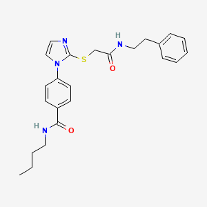 N-butyl-4-(2-((2-oxo-2-(phenethylamino)ethyl)thio)-1H-imidazol-1-yl)benzamide