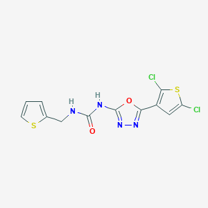 molecular formula C12H8Cl2N4O2S2 B2436802 1-(5-(2,5-Dichlorothiophen-3-yl)-1,3,4-oxadiazol-2-yl)-3-(thiophen-2-ylmethyl)urea CAS No. 1207015-65-3