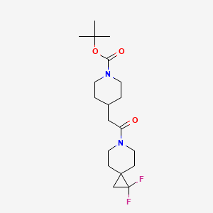 molecular formula C19H30F2N2O3 B2436810 Tert-butyl 4-(2-(1,1-difluoro-6-azaspiro[2.5]octan-6-yl)-2-oxoethyl)piperidine-1-carboxylate CAS No. 2191265-10-6