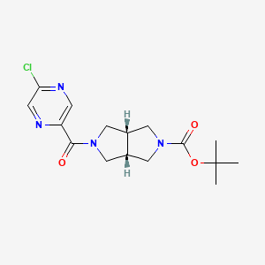 molecular formula C16H21ClN4O3 B2436811 Tert-butyl (3aS,6aR)-2-(5-chloropyrazine-2-carbonyl)-1,3,3a,4,6,6a-hexahydropyrrolo[3,4-c]pyrrole-5-carboxylate CAS No. 2377004-51-6