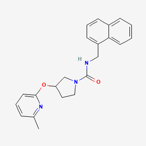 molecular formula C22H23N3O2 B2436820 3-((6-methylpyridin-2-yl)oxy)-N-(naphthalen-1-ylmethyl)pyrrolidine-1-carboxamide CAS No. 1904357-96-5