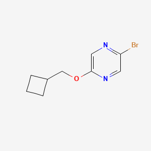 molecular formula C9H11BrN2O B2436825 2-Bromo-5-(cyclobutylmethoxy)pyrazine CAS No. 1935189-83-5