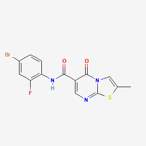 molecular formula C14H9BrFN3O2S B2436831 N-(4-bromo-2-fluorophenyl)-2-methyl-5-oxo-5H-[1,3]thiazolo[3,2-a]pyrimidine-6-carboxamide CAS No. 896340-08-2
