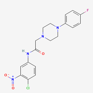 molecular formula C18H18ClFN4O3 B2436834 N-(4-chloro-3-nitrophenyl)-2-[4-(4-fluorophenyl)piperazino]acetamide CAS No. 329779-14-8