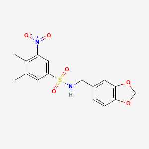 molecular formula C16H16N2O6S B2436855 N-[(2H-1,3-benzodioxol-5-yl)methyl]-3,4-dimethyl-5-nitrobenzene-1-sulfonamide CAS No. 929493-06-1