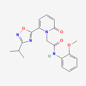 molecular formula C19H20N4O4 B2436885 N-(2-methoxyphenyl)-2-{2-oxo-6-[3-(propan-2-yl)-1,2,4-oxadiazol-5-yl]-1,2-dihydropyridin-1-yl}acetamide CAS No. 1251590-07-4