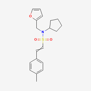 molecular formula C19H23NO3S B2436895 N-cyclopentyl-N-[(furan-2-yl)methyl]-2-(4-methylphenyl)ethene-1-sulfonamide CAS No. 1424626-97-0