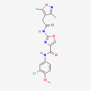 B2436901 N-(3-chloro-4-methoxyphenyl)-2-(2-(3,5-dimethylisoxazol-4-yl)acetamido)oxazole-4-carboxamide CAS No. 1797578-67-6
