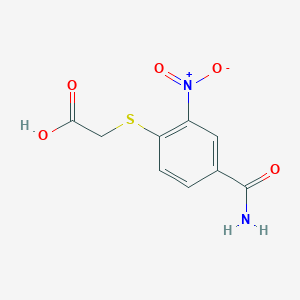 B2436926 (4-Carbamoyl-2-nitro-phenylsulfanyl)-acetic acid CAS No. 306278-31-9