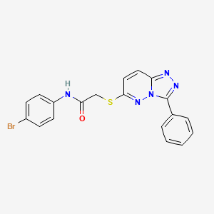 molecular formula C19H14BrN5OS B2436933 N-(4-bromophenyl)-2-((3-phenyl-[1,2,4]triazolo[4,3-b]pyridazin-6-yl)thio)acetamide CAS No. 852372-46-4