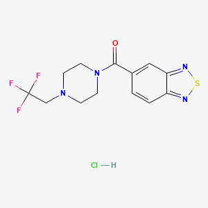 molecular formula C13H14ClF3N4OS B2436969 Benzo[c][1,2,5]thiadiazol-5-yl(4-(2,2,2-trifluoroethyl)piperazin-1-yl)methanone hydrochloride CAS No. 1421532-50-4
