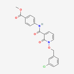 molecular formula C21H17ClN2O5 B2437010 methyl 4-{1-[(3-chlorophenyl)methoxy]-2-oxo-1,2-dihydropyridine-3-amido}benzoate CAS No. 852365-02-7