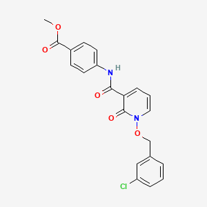 Methyl 4-(1-((3-chlorobenzyl)oxy)-2-oxo-1,2-dihydropyridine-3-carboxamido)benzoate