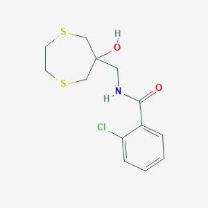 2-Chloro-N-[(6-hydroxy-1,4-dithiepan-6-yl)methyl]benzamide
