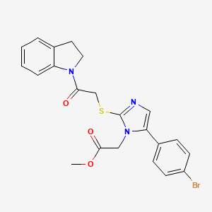 methyl 2-(5-(4-bromophenyl)-2-((2-(indolin-1-yl)-2-oxoethyl)thio)-1H-imidazol-1-yl)acetate