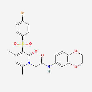 2-(3-((4-bromophenyl)sulfonyl)-4,6-dimethyl-2-oxopyridin-1(2H)-yl)-N-(2,3-dihydrobenzo[b][1,4]dioxin-6-yl)acetamide
