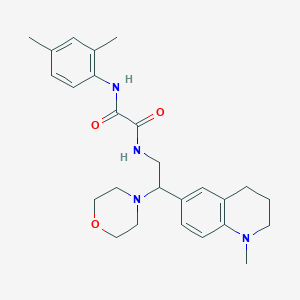 molecular formula C26H34N4O3 B2437035 N'-(2,4-dimethylphenyl)-N-[2-(1-methyl-1,2,3,4-tetrahydroquinolin-6-yl)-2-(morpholin-4-yl)ethyl]ethanediamide CAS No. 922066-03-3