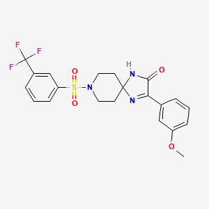 molecular formula C21H20F3N3O4S B2437048 3-(3-methoxyphenyl)-8-[3-(trifluoromethyl)benzenesulfonyl]-1,4,8-triazaspiro[4.5]dec-3-en-2-one CAS No. 1358964-95-0