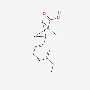 molecular formula C14H16O2 B2437057 3-(3-Ethylphenyl)bicyclo[1.1.1]pentane-1-carboxylic acid CAS No. 2287330-90-7