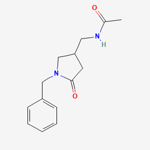 molecular formula C14H18N2O2 B2437061 N-[(1-Benzyl-5-oxopyrrolidin-3-YL)methyl]acetamide CAS No. 144574-30-1