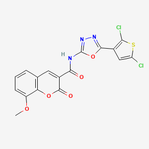 molecular formula C17H9Cl2N3O5S B2437069 N-(5-(2,5-dichlorothiophen-3-yl)-1,3,4-oxadiazol-2-yl)-8-methoxy-2-oxo-2H-chromene-3-carboxamide CAS No. 1171565-36-8