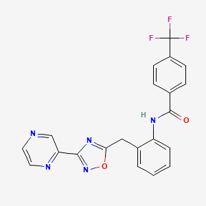 N-(2-((3-(pyrazin-2-yl)-1,2,4-oxadiazol-5-yl)methyl)phenyl)-4-(trifluoromethyl)benzamide