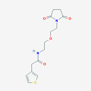 molecular formula C14H18N2O4S B2437074 N-(2-(2-(2,5-dioxopyrrolidin-1-yl)ethoxy)ethyl)-2-(thiophen-3-yl)acetamide CAS No. 2310121-12-9