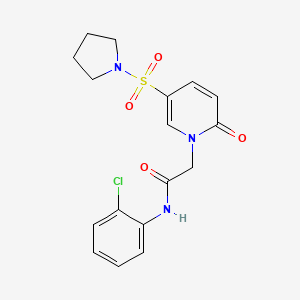 N-(2-chlorophenyl)-2-(2-oxo-5-pyrrolidin-1-ylsulfonylpyridin-1-yl)acetamide