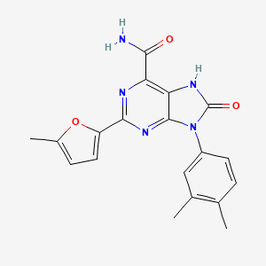 molecular formula C19H17N5O3 B2437084 9-(3,4-dimethylphenyl)-2-(5-methylfuran-2-yl)-8-oxo-7H-purine-6-carboxamide CAS No. 898422-45-2