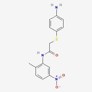 molecular formula C15H15N3O3S B2437094 2-[(4-aminophenyl)thio]-N-(2-methyl-5-nitrophenyl)acetamide CAS No. 899589-24-3