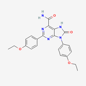 molecular formula C22H21N5O4 B2437095 2,9-bis(4-ethoxyphenyl)-8-oxo-8,9-dihydro-7H-purine-6-carboxamide CAS No. 898422-26-9