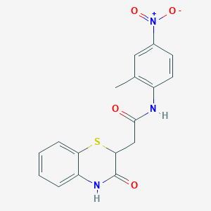molecular formula C17H15N3O4S B2437114 N-(2-methyl-4-nitrophenyl)-2-(3-oxo-3,4-dihydro-2H-1,4-benzothiazin-2-yl)acetamide CAS No. 305373-24-4