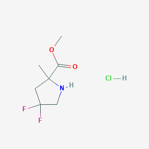 molecular formula C7H12ClF2NO2 B2437124 Methyl 4,4-difluoro-2-methylpyrrolidine-2-carboxylate;hydrochloride CAS No. 2243515-08-2
