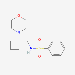molecular formula C15H22N2O3S B2437125 N-{[1-(morpholin-4-yl)cyclobutyl]methyl}benzenesulfonamide CAS No. 2380167-93-9