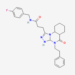 molecular formula C27H24FN5O2 B2437131 N-[(4-fluorophenyl)methyl]-3-[5-oxo-4-(2-phenylethyl)-4H,5H-[1,2,4]triazolo[4,3-a]quinazolin-1-yl]propanamide CAS No. 902962-21-4