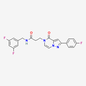 molecular formula C22H17F3N4O2 B2437143 N-(3,5-difluorobenzyl)-3-[2-(4-fluorophenyl)-4-oxopyrazolo[1,5-a]pyrazin-5(4H)-yl]propanamide CAS No. 1326877-11-5