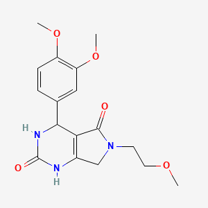molecular formula C17H21N3O5 B2437144 4-(3,4-dimethoxyphenyl)-6-(2-methoxyethyl)-3,4,6,7-tetrahydro-1H-pyrrolo[3,4-d]pyrimidine-2,5-dione CAS No. 899942-99-5