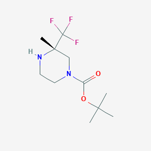 molecular formula C11H19F3N2O2 B2437150 Tert-butyl 3-methyl-3-(trifluoromethyl)piperazine-1-carboxylate CAS No. 1639964-00-3