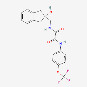 molecular formula C19H17F3N2O4 B2437169 N1-((2-hydroxy-2,3-dihydro-1H-inden-2-yl)methyl)-N2-(4-(trifluoromethoxy)phenyl)oxalamide CAS No. 2034444-27-2