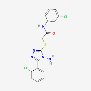 molecular formula C16H13Cl2N5OS B2437175 2-((4-amino-5-(2-chlorophenyl)-4H-1,2,4-triazol-3-yl)thio)-N-(3-chlorophenyl)acetamide CAS No. 577768-47-9