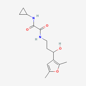 molecular formula C14H20N2O4 B2437187 N1-cyclopropyl-N2-(3-(2,5-dimethylfuran-3-yl)-3-hydroxypropyl)oxalamide CAS No. 1421452-10-9
