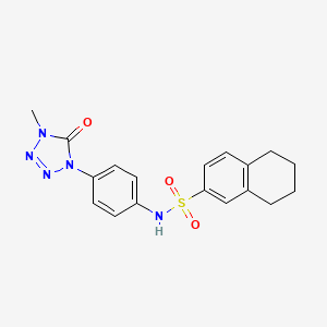 molecular formula C18H19N5O3S B2437233 N-(4-(4-methyl-5-oxo-4,5-dihydro-1H-tetrazol-1-yl)phenyl)-5,6,7,8-tetrahydronaphthalene-2-sulfonamide CAS No. 1396805-70-1