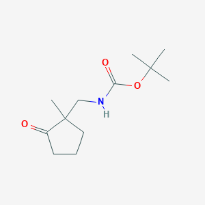 molecular formula C12H21NO3 B2437237 Tert-butyl N-[(1-methyl-2-oxocyclopentyl)methyl]carbamate CAS No. 2567503-05-1