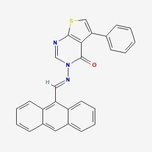 B2437248 (E)-3-((anthracen-9-ylmethylene)amino)-5-phenylthieno[2,3-d]pyrimidin-4(3H)-one CAS No. 301860-19-5