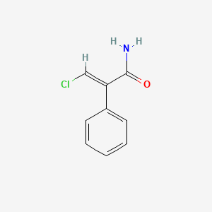 molecular formula C9H8ClNO B2437269 3-Chloro-2-phenylprop-2-enamide CAS No. 1909358-78-6