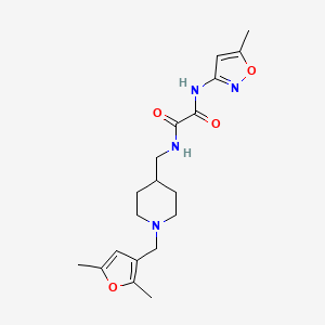 molecular formula C19H26N4O4 B2437286 N'-({1-[(2,5-dimethylfuran-3-yl)methyl]piperidin-4-yl}methyl)-N-(5-methyl-1,2-oxazol-3-yl)ethanediamide CAS No. 1235211-68-3