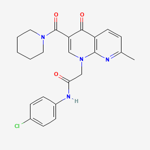 molecular formula C23H23ClN4O3 B2437289 N-(4-chlorophenyl)-2-(7-methyl-4-oxo-3-(piperidine-1-carbonyl)-1,8-naphthyridin-1(4H)-yl)acetamide CAS No. 1251694-81-1
