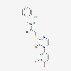 molecular formula C19H14ClF2N3O2S B2437298 N-(2-chlorobenzyl)-2-((4-(3,4-difluorophenyl)-3-oxo-3,4-dihydropyrazin-2-yl)thio)acetamide CAS No. 899958-53-3