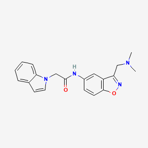 molecular formula C20H20N4O2 B2437320 N-{3-[(dimethylamino)methyl]-1,2-benzoxazol-5-yl}-2-(1H-indol-1-yl)acetamide CAS No. 2380041-25-6